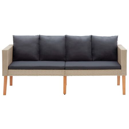  Set mobilier de grădină cu perne, 4 piese, bej, poliratan