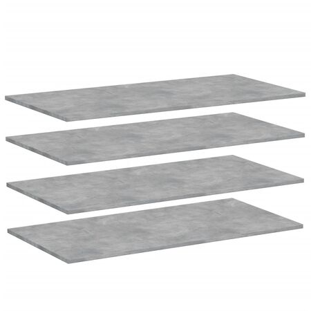  Plăci bibliotecă, 4 buc., gri beton, 100 x 50 x 1,5 cm, PAL