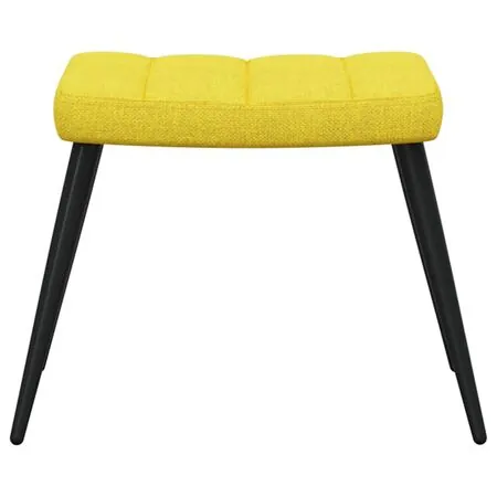  Scaun relaxare cu taburet, galben muștar, textil