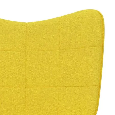  Scaun relaxare cu taburet, galben muștar, textil