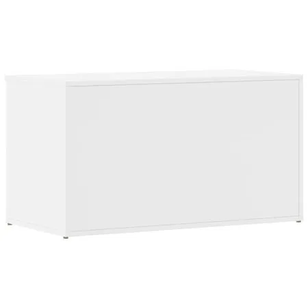 Cufăr depozitare, alb extralucios, 84x42x46 cm, lemn compozit