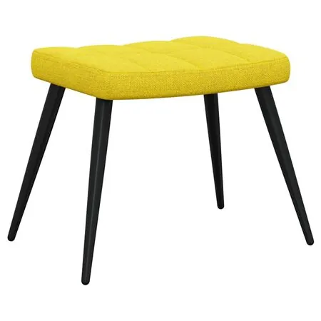  Scaun relaxare cu taburet, galben muștar, textil