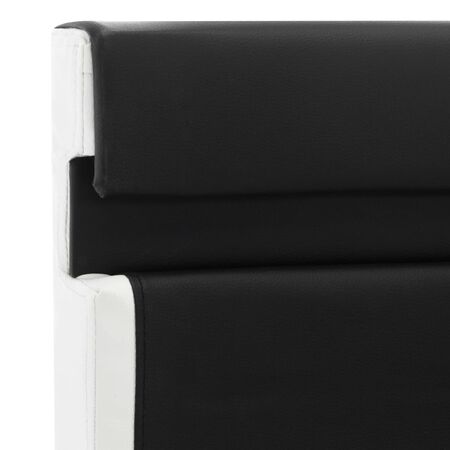  Cadru de pat cu LED-uri, negru, 120 x 200 cm, piele ecologică