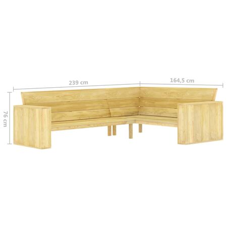  Set mobilier de grădină, 2 piese, lemn de pin tratat