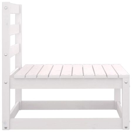  Set mobilier de grădină cu perne, 3 piese, alb, lemn masiv pin