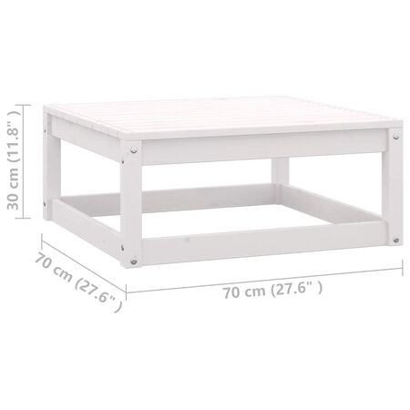  Set mobilier de grădină cu perne, 3 piese, alb, lemn masiv pin