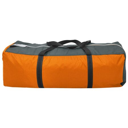  Cort camping, 9 persoane, gri și portocaliu, material textil