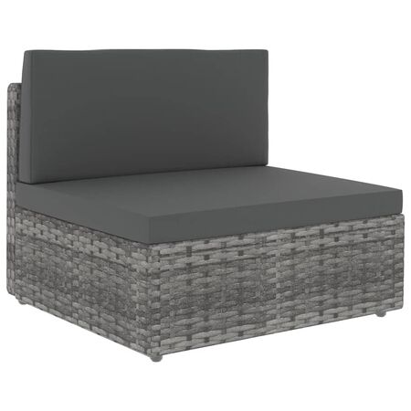  Set mobilier de grădină cu perne, 5 piese, gri, poliratan