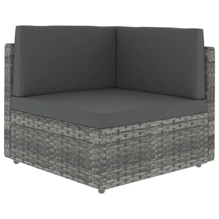  Set mobilier de grădină cu perne, 5 piese, gri, poliratan