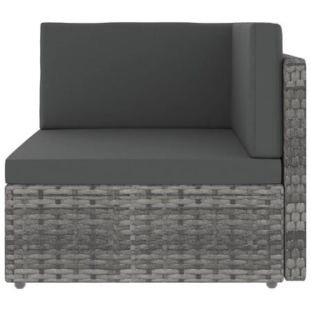  Set mobilier de grădină cu perne, 5 piese, gri, poliratan