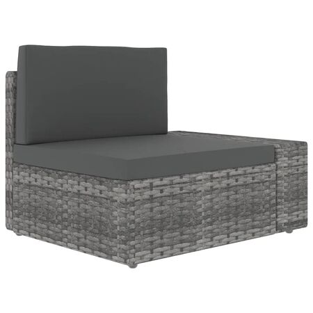  Set mobilier de grădină cu perne, 5 piese, gri, poliratan