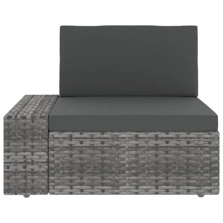 Set mobilier de grădină cu perne, 5 piese, gri, poliratan