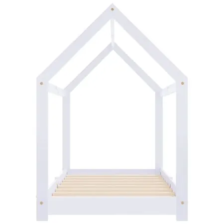  Cadru pat de copii, alb, 70 x 140 cm, lemn masiv de pin