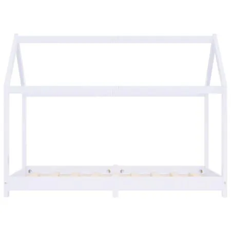  Cadru pat de copii, alb, 70 x 140 cm, lemn masiv de pin