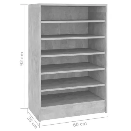  Pantofar, gri beton, 60x35x92 cm, PAL    