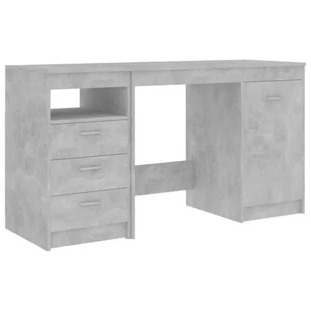  Birou, gri beton, 140 x 50 x 76 cm, lemn prelucrat