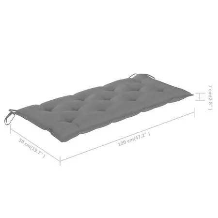  Bancă de grădină cu pernă, 120 cm, bambus