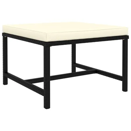  Set mobilier de grădină cu perne, 5 piese, negru, poliratan