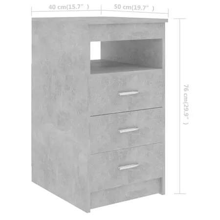  Birou, gri beton, 140 x 50 x 76 cm, lemn prelucrat