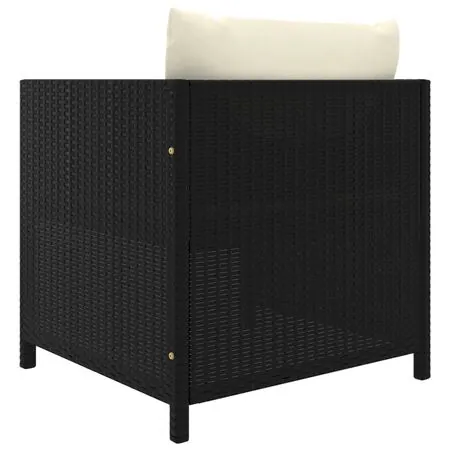  Set mobilier de grădină cu perne, 5 piese, negru, poliratan