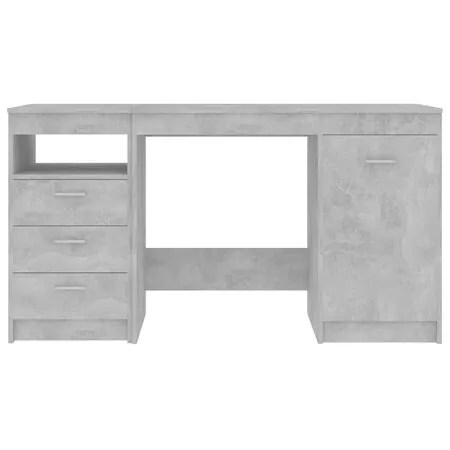  Birou, gri beton, 140 x 50 x 76 cm, lemn prelucrat