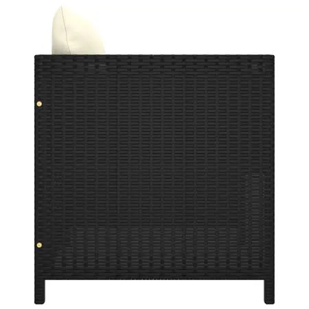  Set mobilier de grădină cu perne, 5 piese, negru, poliratan