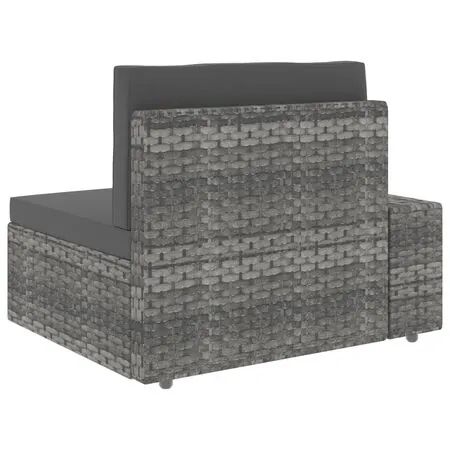  Set mobilier de grădină, 7 piese, gri, poliratan