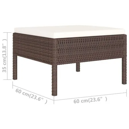  Set mobilier de grădină cu perne, 6 piese, maro, poliratan
