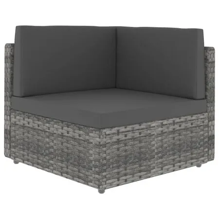  Set mobilier de grădină, 7 piese, gri, poliratan