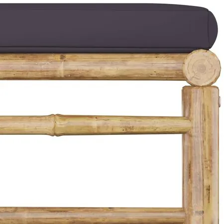  Set mobilier de grădină cu perne gri închis, 10 piese, bambus