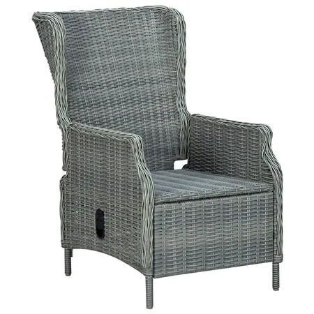  Set mobilier de exterior cu perne 9 piese gri deschis poliratan
