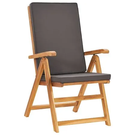  Set mobilier de grădină cu perne gri, 7 piese, lemn masiv tec