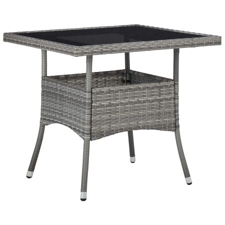  Set mobilier de exterior, 5 piese, gri, poliratan și sticlă