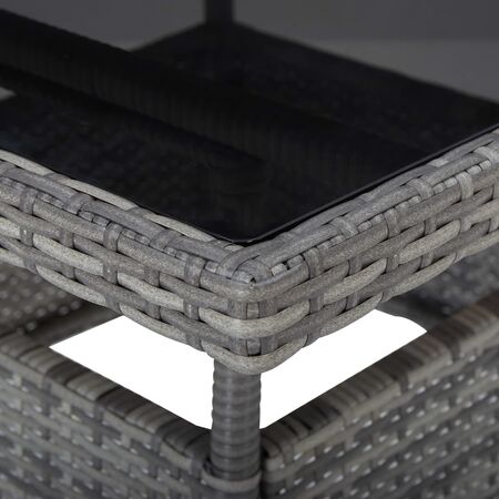  Set mobilier de exterior, 5 piese, gri, poliratan și sticlă