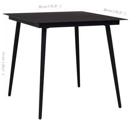  Set mobilier de exterior, 3 piese, poliratan și sticlă