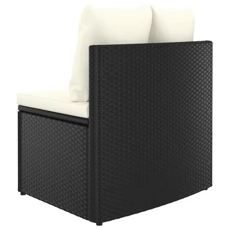  Set mobilier de grădină cu perne, 5 piese, negru, poliratan