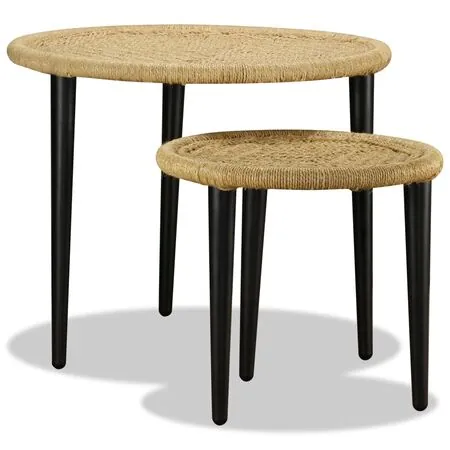  Set măsuțe de cafea, 2 piese, iută naturală