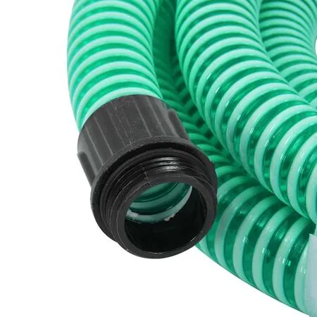  Furtun de aspirație cu racorduri din alamă, verde 1,1" 20 m PVC