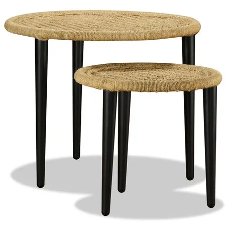  Set măsuțe de cafea, 2 piese, iută naturală