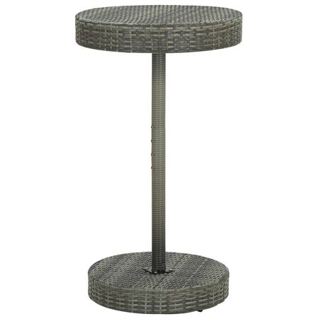  Set mobilier bar de grădină, cu perne, 3 piese, gri, poliratan