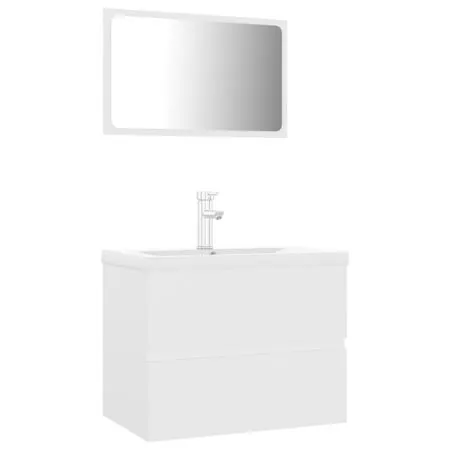  Set mobilier de baie, alb, lemn prelucrat