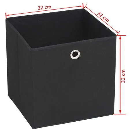  Cutii de depozitare, 10 buc. negru 32x32x32 cm material nețesut