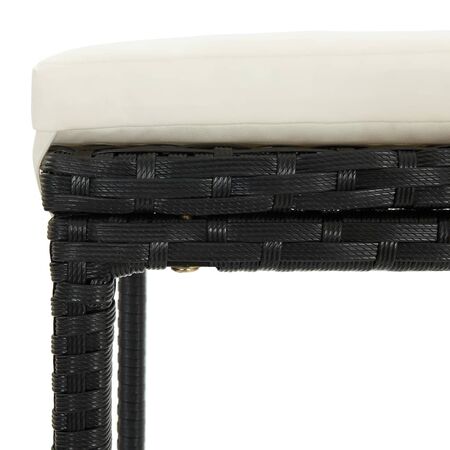  Set mobilier bar de grădină cu perne, 9 piese, negru