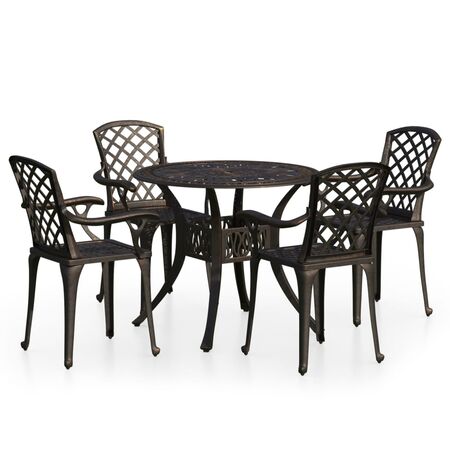  Set mobilier bistro, 5 piese, bronz, aluminiu turnat