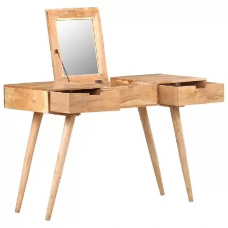  Masă de toaletă cu oglindă, 112x45x76 cm, lemn masiv acacia