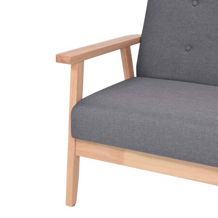  Set de canapele, 3 piese, gri închis, material textil