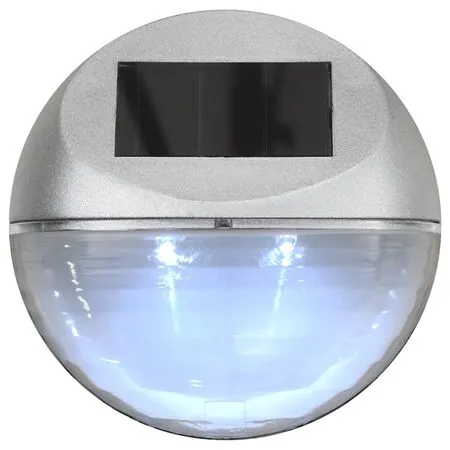  Lămpi solare de exterior cu LED-uri, 12 buc., argintiu, rotund