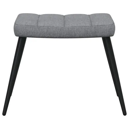  Scaun de relaxare cu taburet, gri deschis,textil
