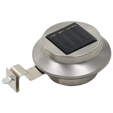  Lămpi solare de exterior cu LED, 6 buc., alb, 12 cm, rotund
