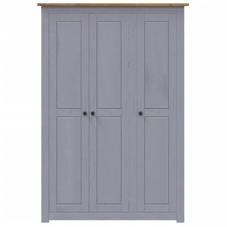  Șifonier cu 3 uși, gri, 118 x 50 x 171,5 cm, pin gama Panama